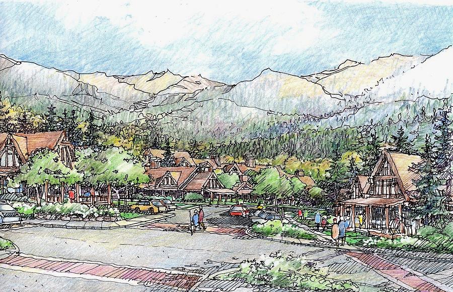 900x582 mountain resort drawing - Resort Drawing