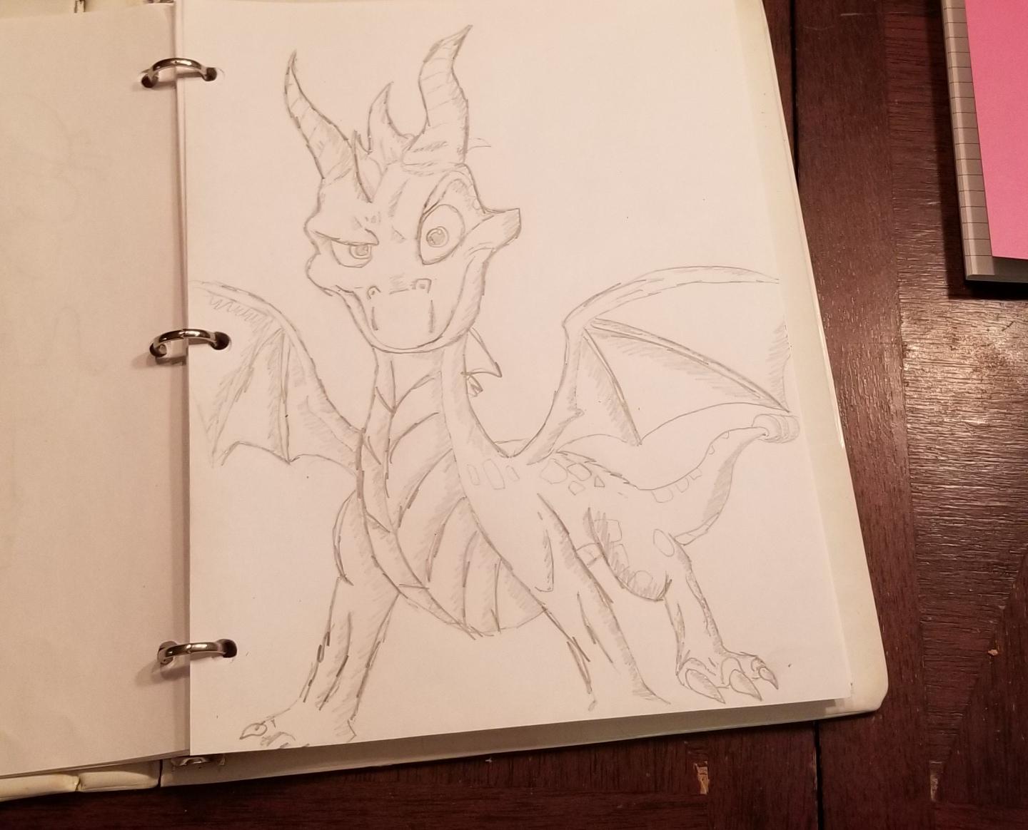 1440x1164 Gf Asked Me To Draw Spyro From A Picture She Showed Me First - Respect Drawing
