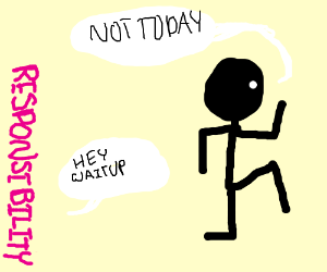 300x250 Run Away From Responsibility Drawing - Responsibility Drawing
