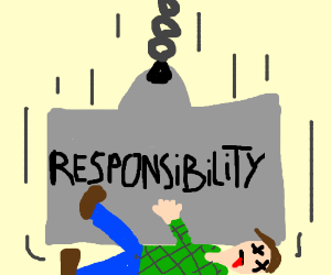 300x250 Step Crumble Under Weight Of Responsibility Drawing - Responsibility Drawing