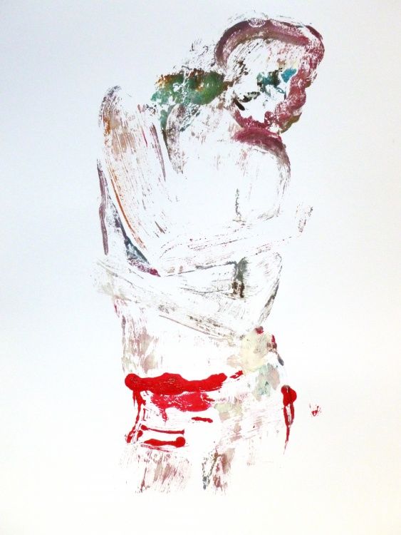 563x750 Holding Myself Drawing - Responsibility Drawing