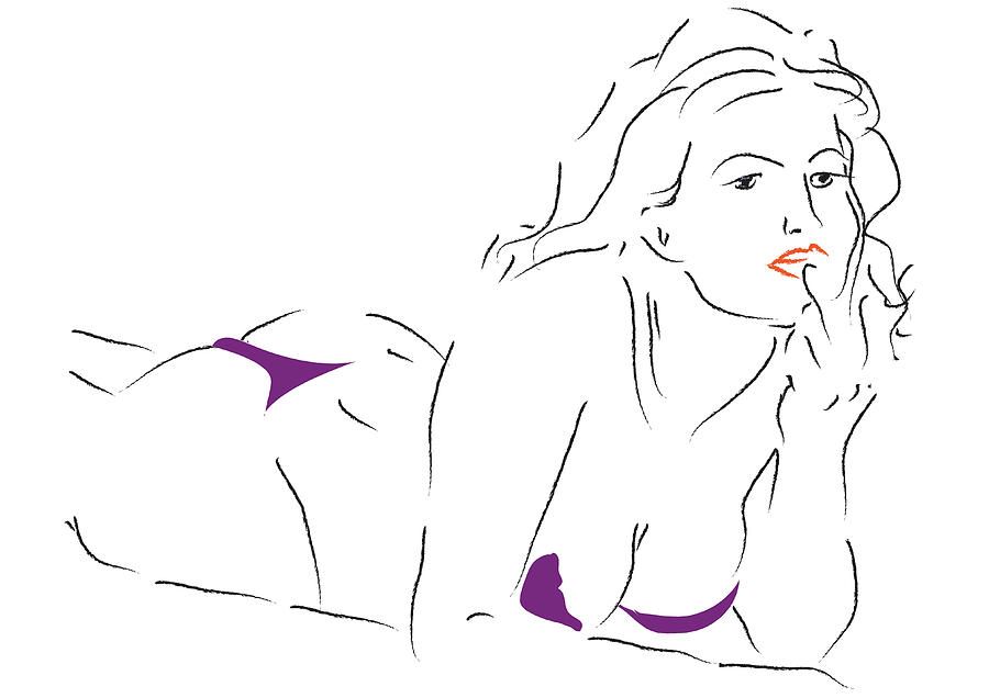 900x636 line, art, drawing, minimalist, lizzie long, term, muse, red lips - Rest Drawing