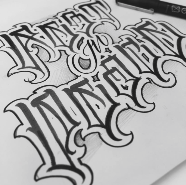 599x597 lettering tattoo rest in peace - Rest In Peace Drawings