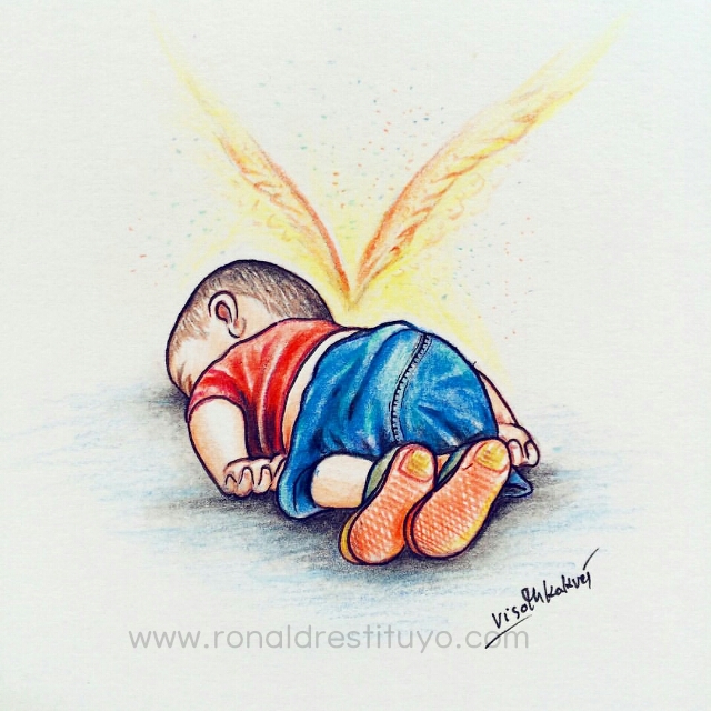 640x640 rip aylan kurdi drawing ronald restituyo art - Rest In Peace Drawings