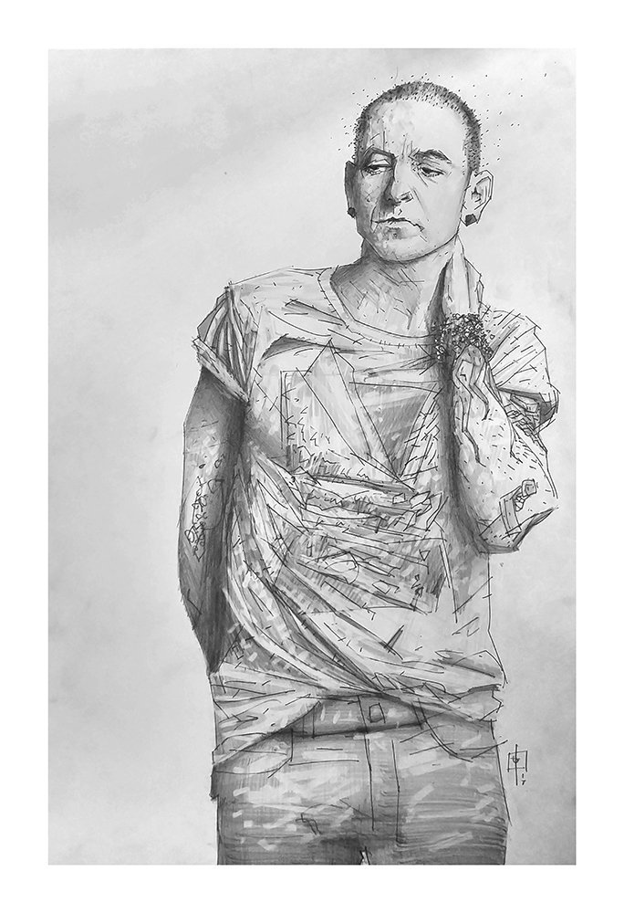 684x1000 rest in peace giclee print of chester bennington - Rest In Peace Drawings