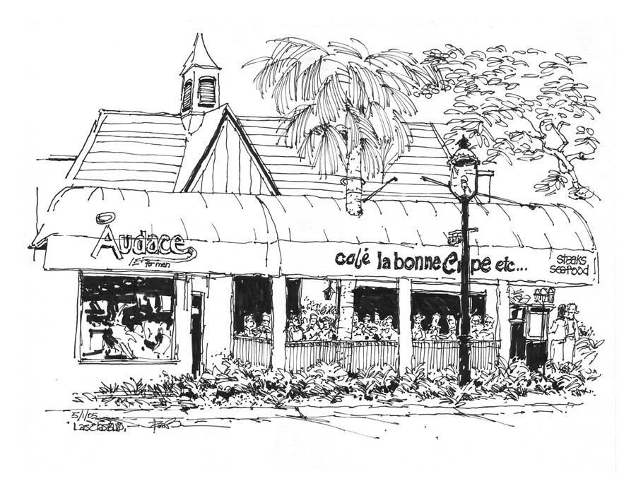 900x688 ft lauderdale cafe la bonne crepe restaurant drawing - Restaurant Drawing