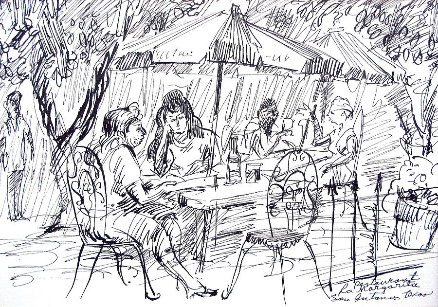 900x631 la margarita restaurant drawing - Restaurant Drawing