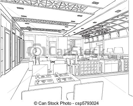 450x358 Modern Restaurant Vector - Restaurant Drawing
