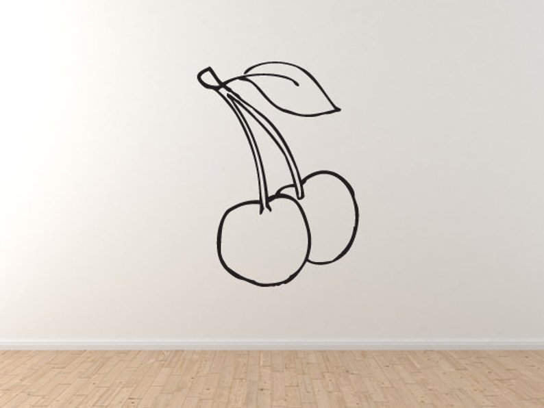 794x596 Fruit Doodle Cherry Drawing Art Cooking Restaurant Wall Etsy - Restaurant Drawing Easy