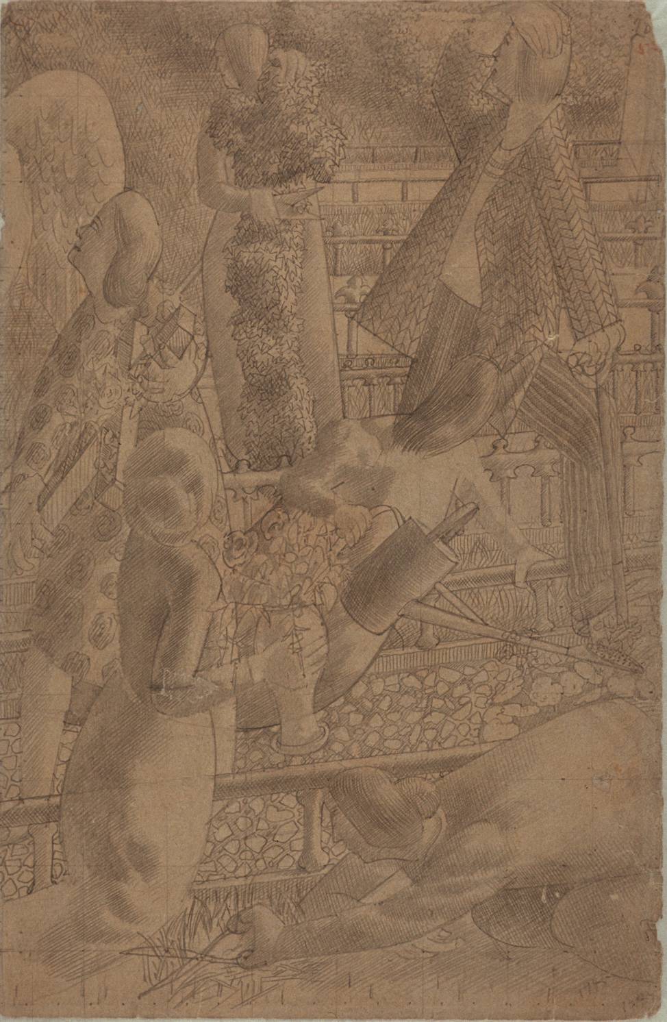 974x1492 drawing for right panel of 'resurrection rejoicing'', sir stanley - Resurrection Drawing