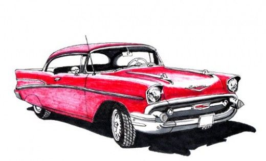 520x315 how to draw cars easy old rig's in watercolor, pen ink - Retro Car Drawing