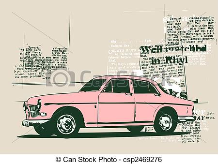 450x339 photos retro car art - Retro Car Drawing