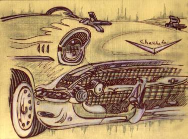 375x279 retro car drawing - Retro Car Drawing