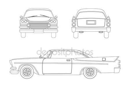 449x299 Vintage Car Clipart Back Collection - Retro Car Drawing