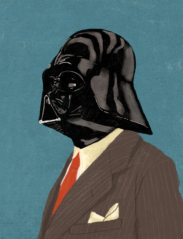 750x975 retro star wars, illustrations of iconic star wars characters - Retro Drawings
