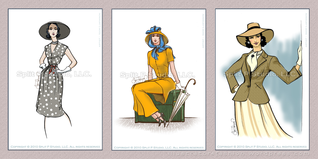 1024x512 Vintage Fashion Inspired Drawings - Retro Drawings