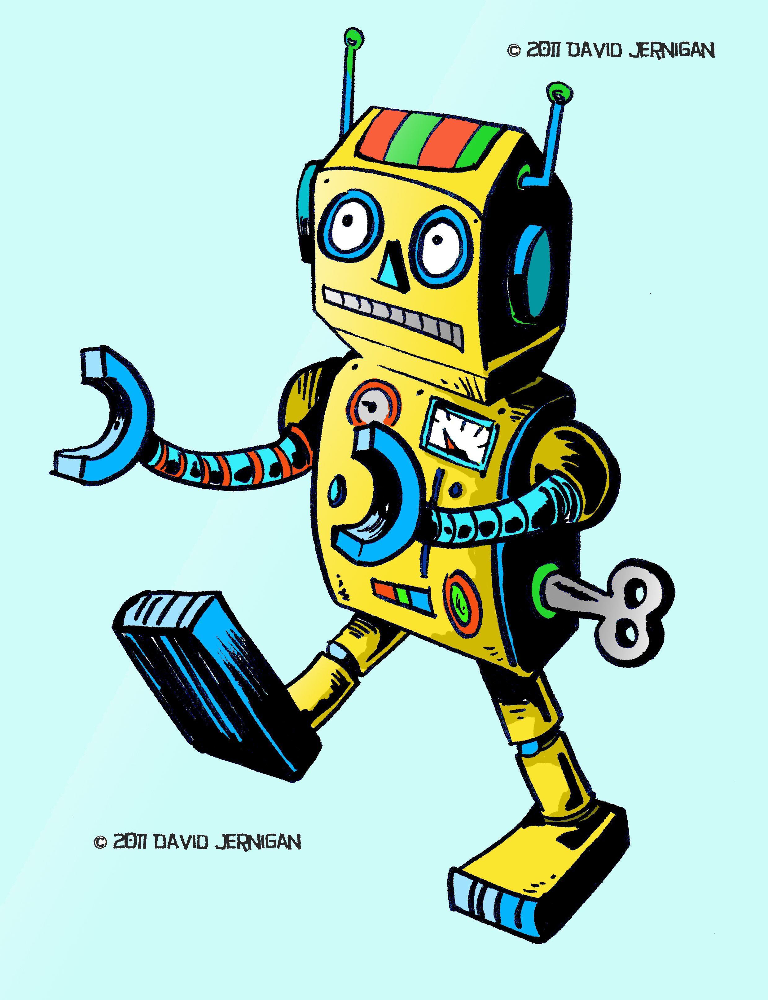2479x3229 retro robot drawing sketcharound robots robot illustration - Retro Robot Drawing