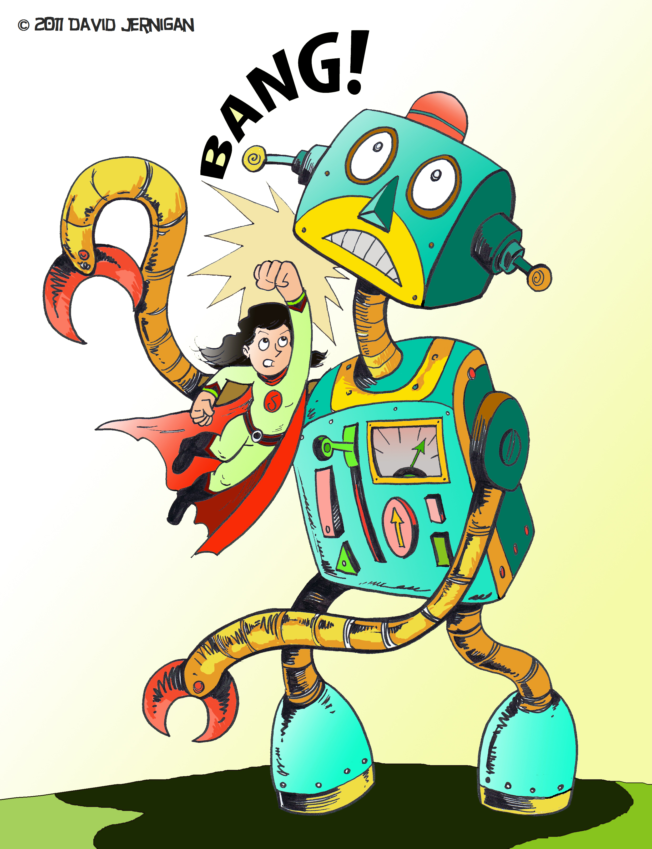 2479x3229 retro robot drawing sketcharound - Retro Robot Drawing