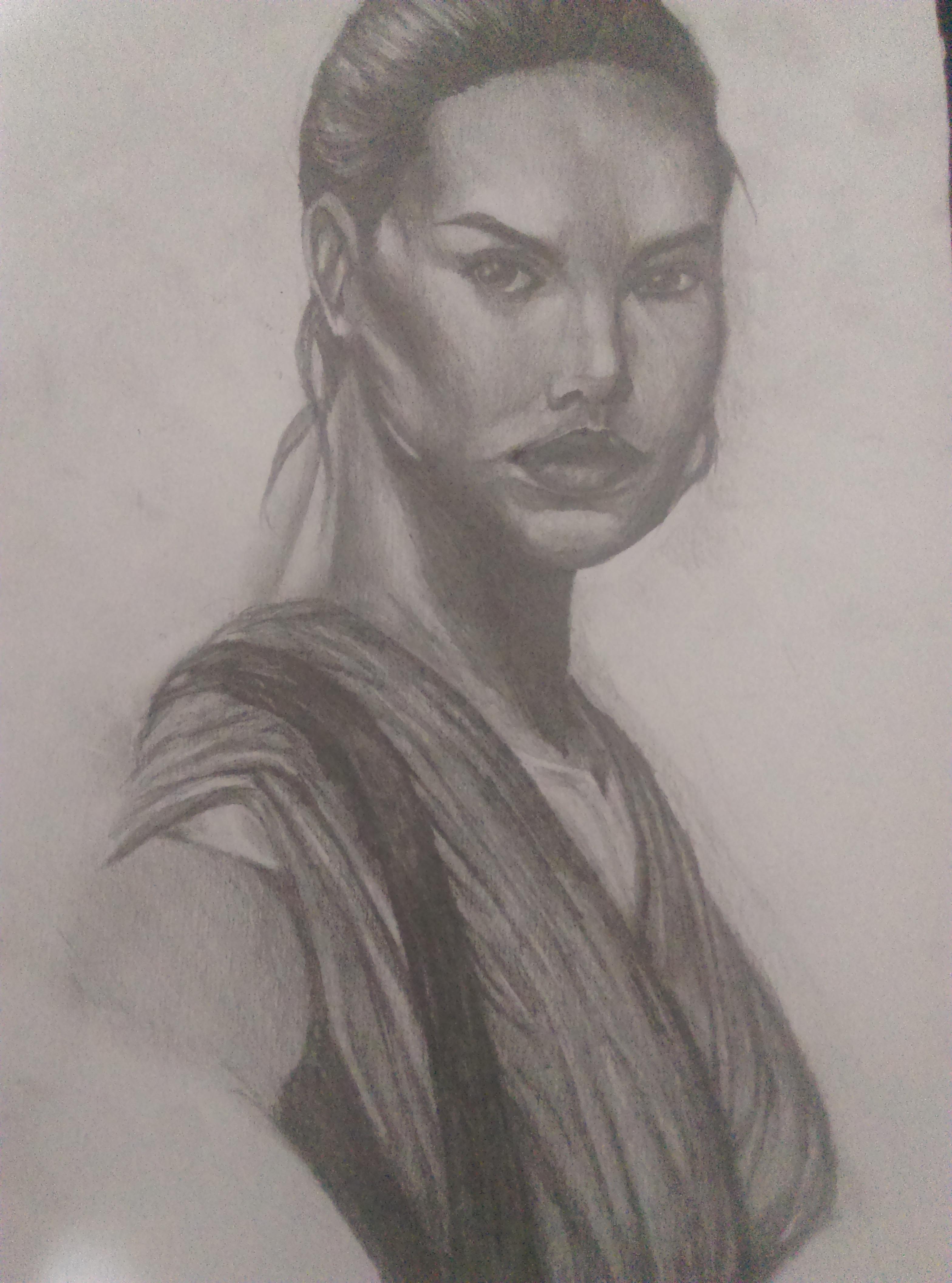 3136x4224 i tried to draw rey but ended up looking like - Rey Drawing