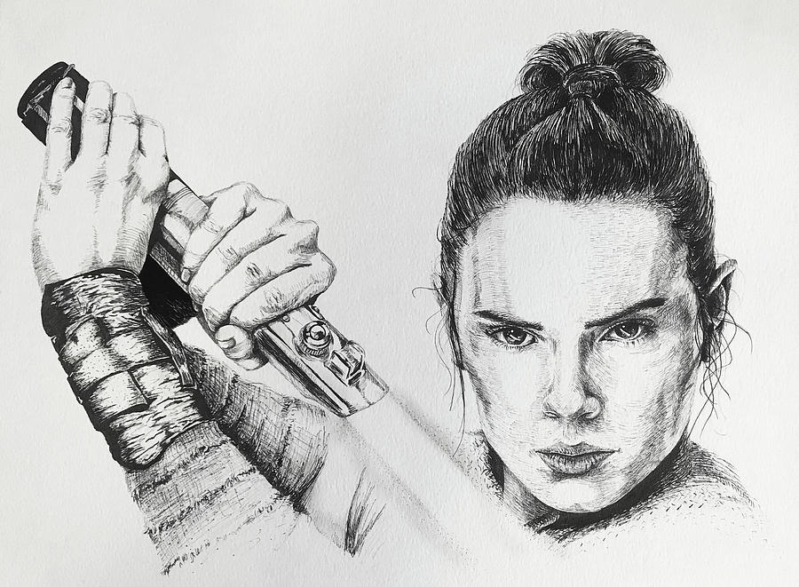 900x661 rey the jedi drawing - Rey Drawing