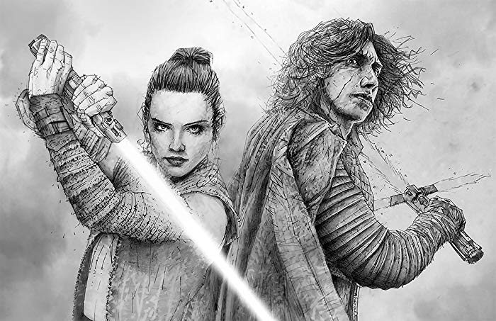700x453 rey and kylo sittin in a tree k i s s i n g giclee - Rey Drawing