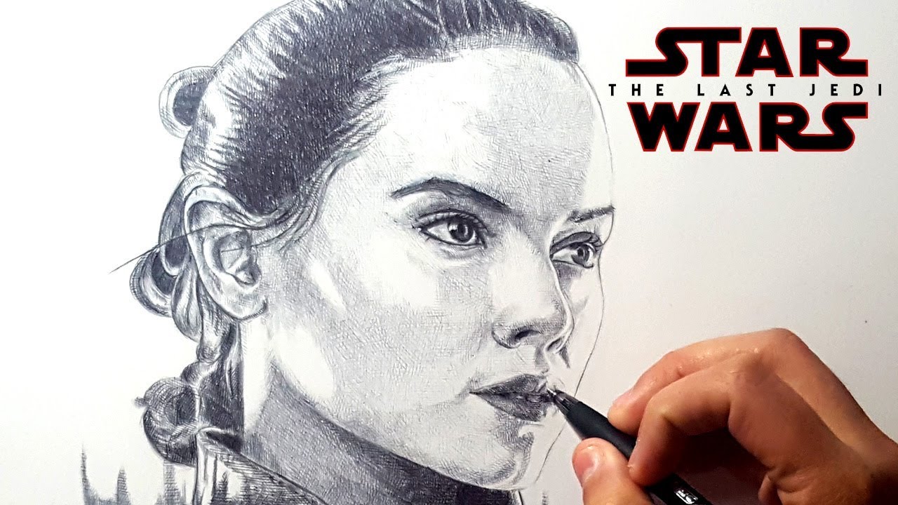 1280x720 drawing rey star wars the last jedi - Rey Drawing