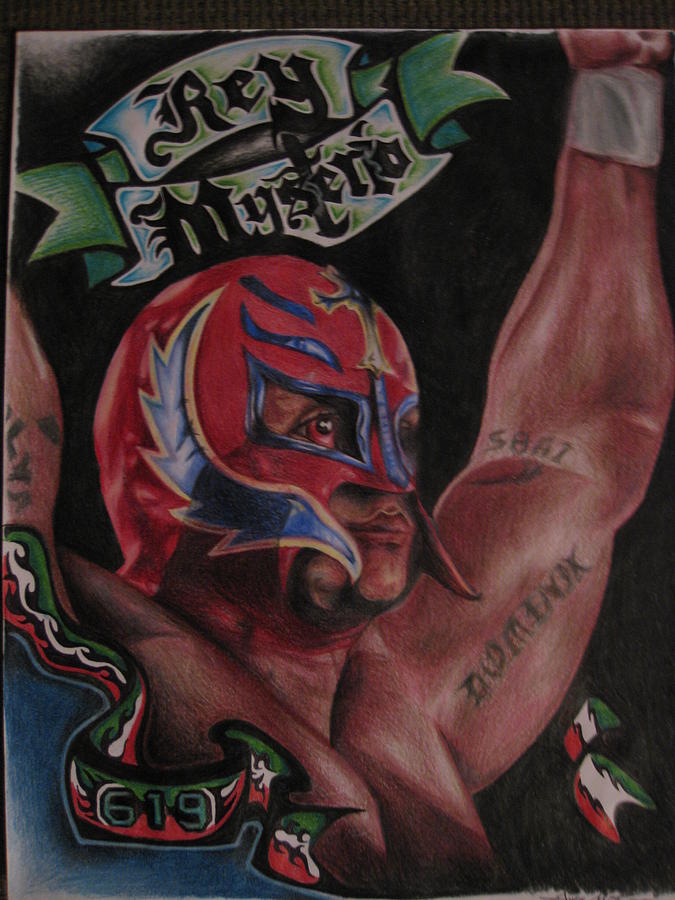 675x900 Rey Mysterio Color Drawing - Rey Mysterio Drawing