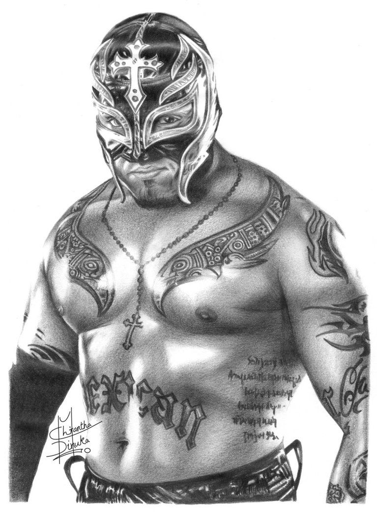 767x1041 Wwe Rey Mysterio Pencil Drawing - Rey Mysterio Drawing