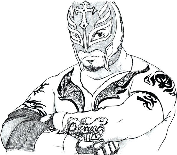 Wwe Rey Mysterio Coloring Pages Great Free Clipart, Silhouette - Rey Myster...