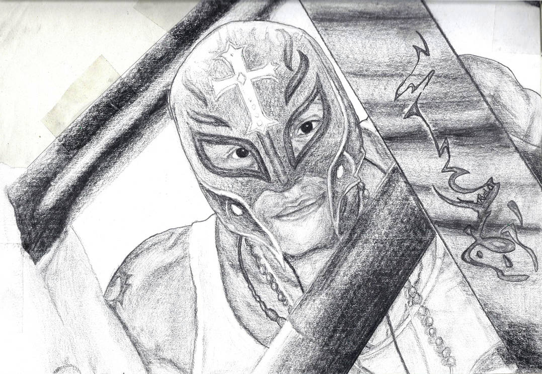 1077x742 Drawing Rey Mysterio - Rey Mysterio Drawing