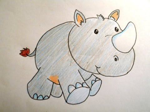 480x360 how to draw a cartoon character rhino - Rhino Cartoon Drawing