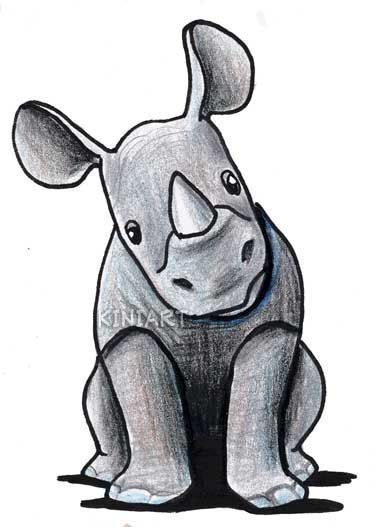 375x527 My Little Hero - Rhino Cartoon Drawing