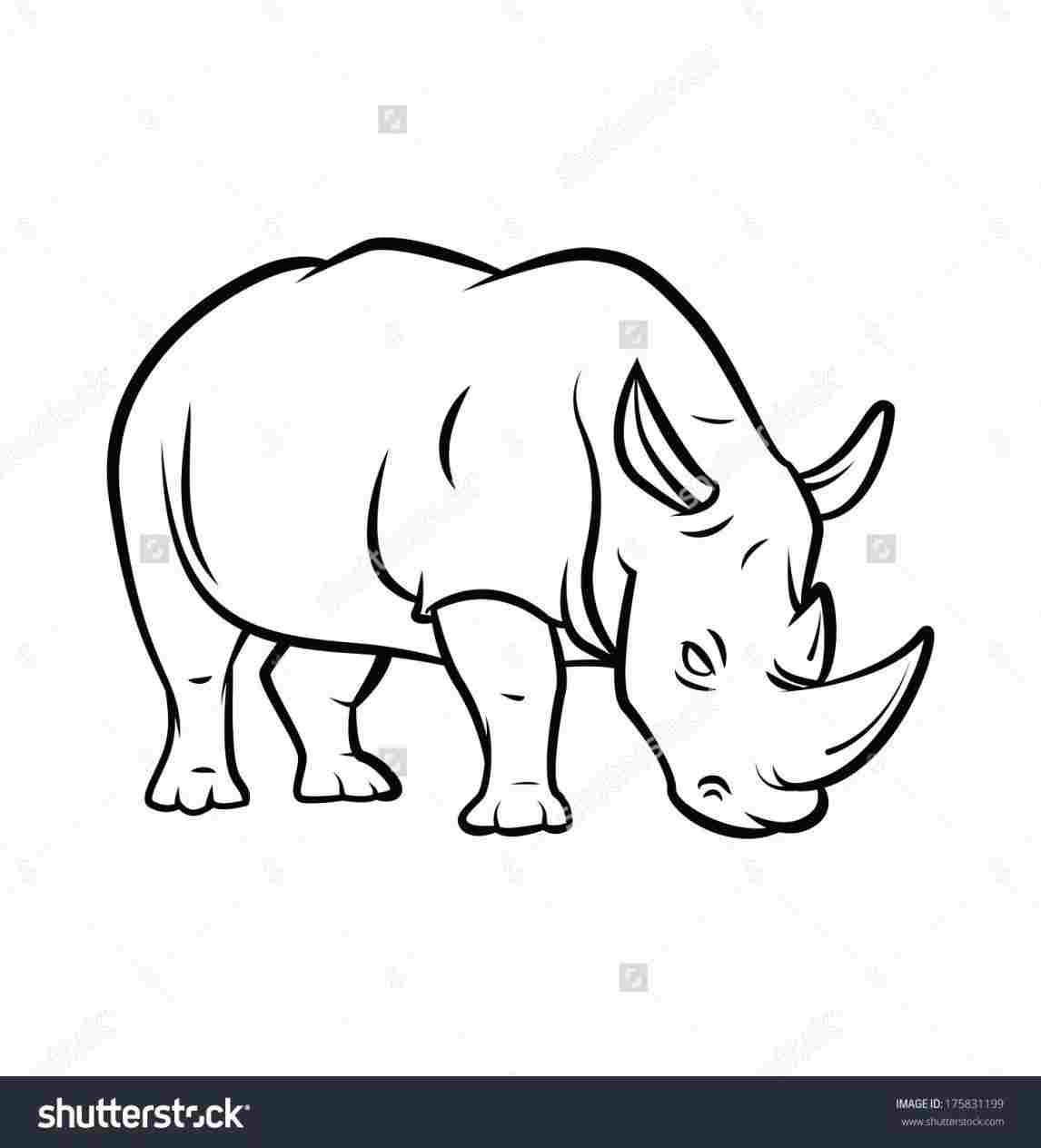 1146x1264 rhino drawing for kids - Rhino Cartoon Drawing