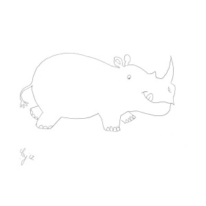 300x300 cute cartoon rhino drawing - Rhino Cartoon Drawing