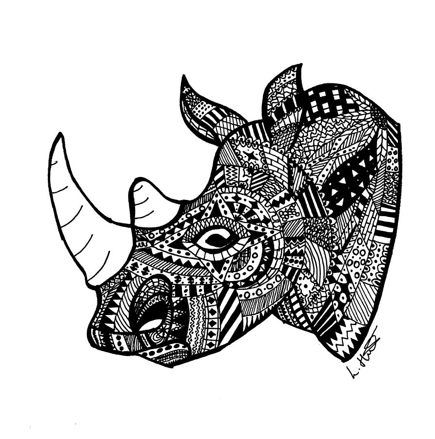 892x900 aztec rhino head drawing - Rhino Head Drawing