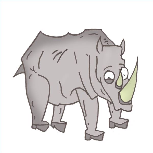 600x600 how to draw rhinos drawing tutorials drawing how to draw - Rhino Head Drawing