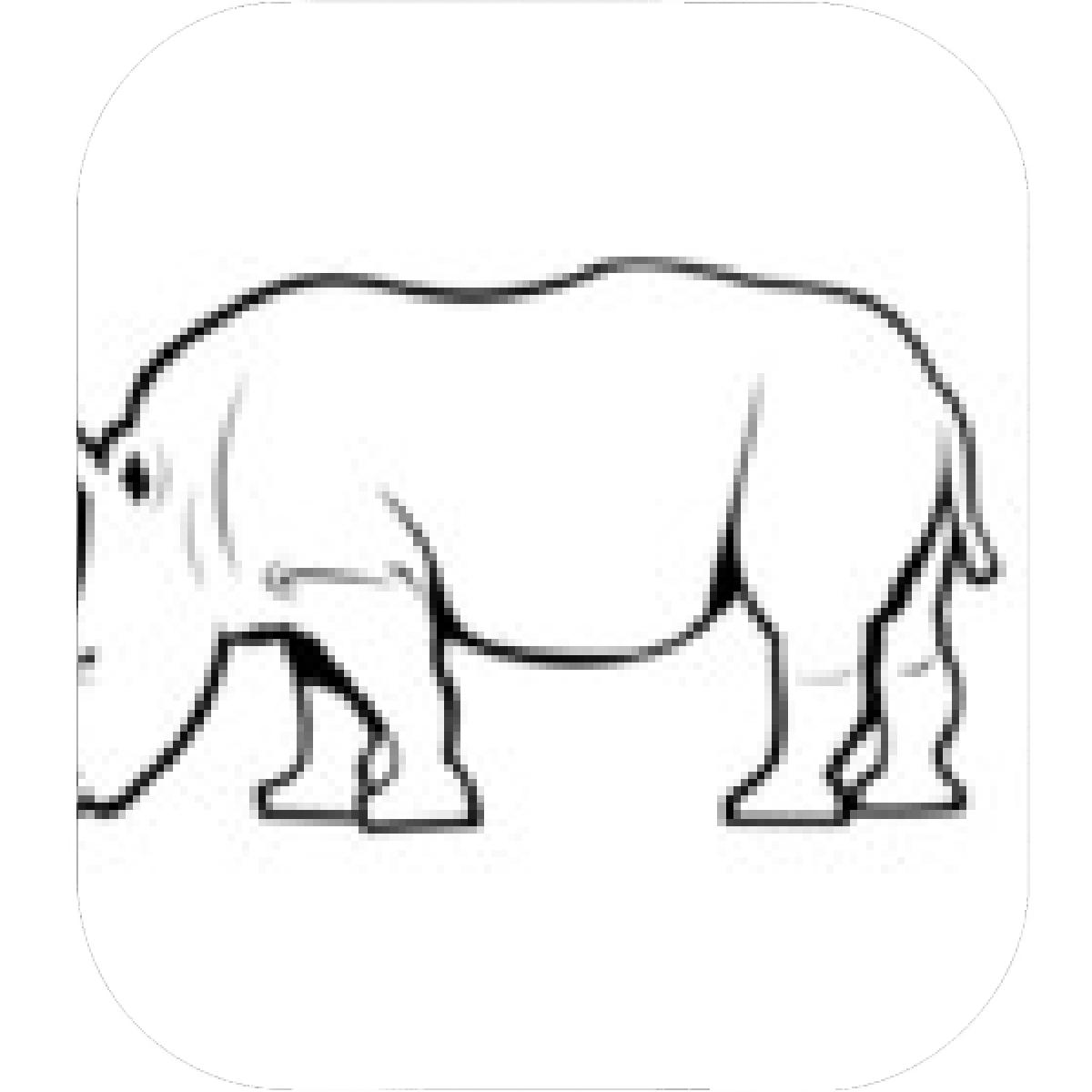 Носорог шаблон для рисования