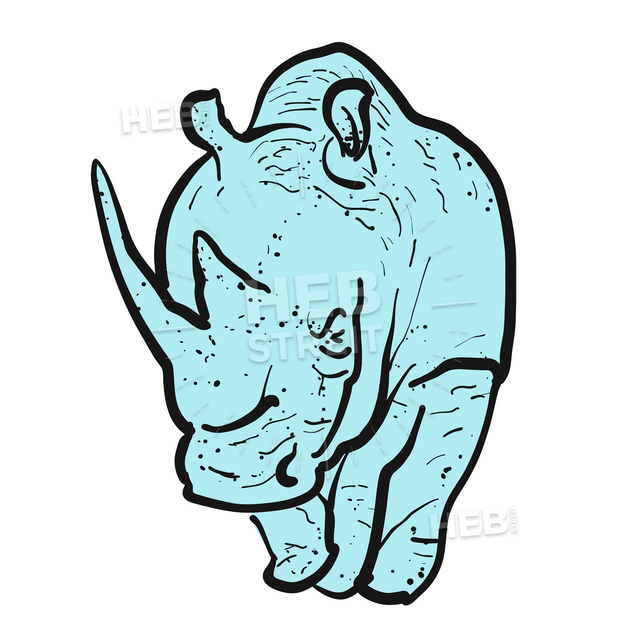 1280x1280 endangered rhino outline illustration hebstreits - Rhino Outline Drawing
