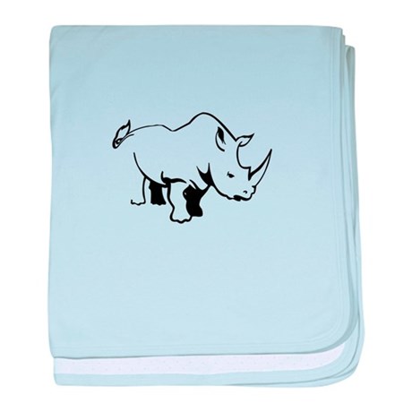 460x460 Rhino Baby Blankets - Rhino Outline Drawing