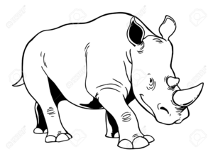 300x224 Rhino Clipart Outline Free Images - Rhino Outline Drawing