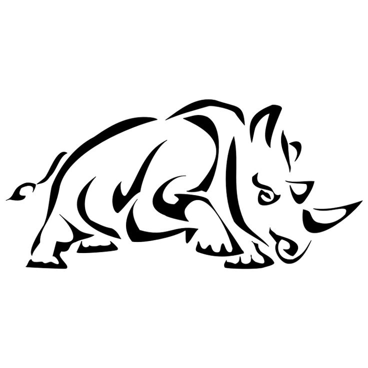 736x736 rhino clipart rhino outline - Rhino Outline Drawing