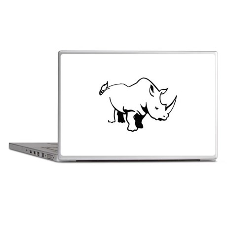 460x460 Rhino Laptop Skins - Rhino Outline Drawing