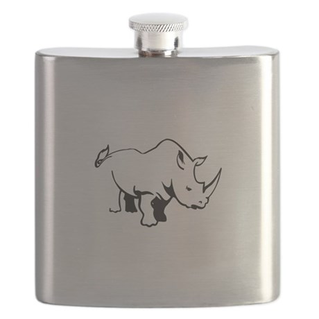 460x460 Rhinoceros Flasks - Rhino Outline Drawing