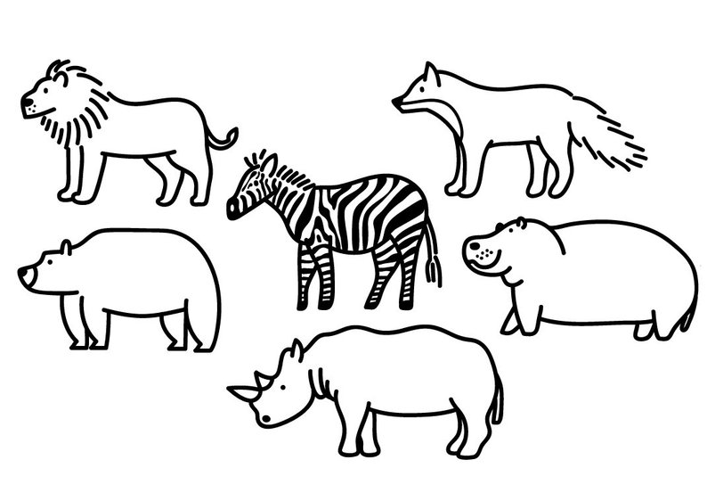 794x562 Wild Clipart Animal Clipart Cute Animal Graphic Icon Etsy - Rhino Outline Drawing