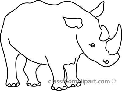 400x299 Rhino Outline Clipart - Rhino Outline Drawing
