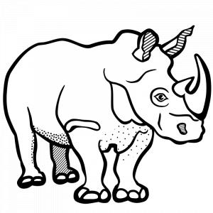 300x300 charging rhino easy rhino drawing clipart - Rhino Outline Drawing