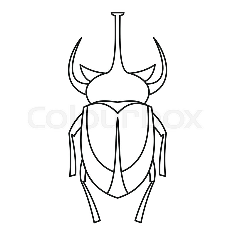 800x800 european rhinoceros beetle icon stock vector colourbox - Rhinoceros Beetle Drawing