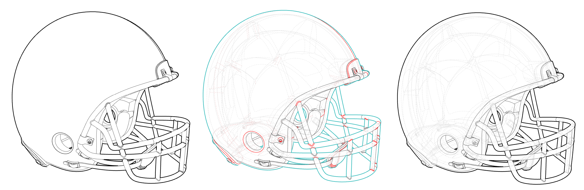 2422x788  - Rhinoceros Line Drawing