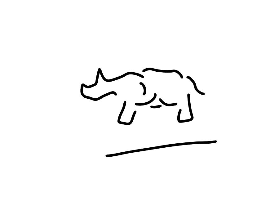 Rhinoceros Line Drawing at PaintingValley.com | Explore collection of ...