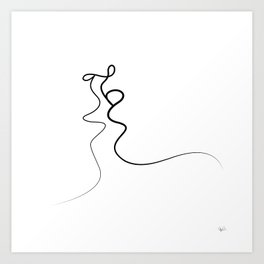 264x264 Line Drawing Art Prints - Ribbon Art Drawing